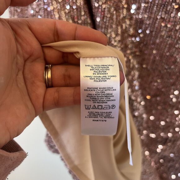 Ann Taylor Pink Sequin V Neck Shift Dress Cocktail Event Swiftie Size 8 NWT’s - Picture 12 of 13